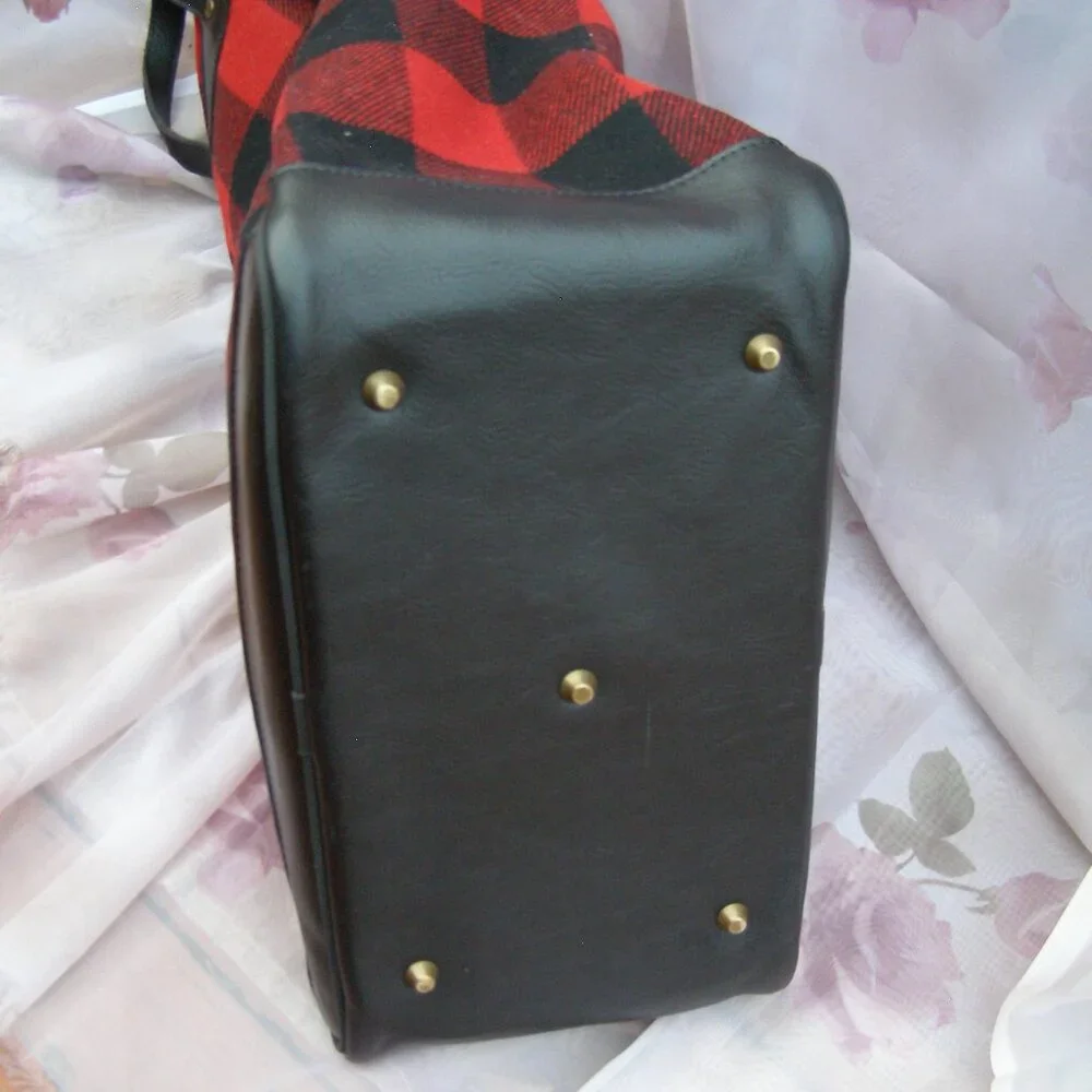 NEW Bonfanti Buffalo Plaid Wool Leather Boot Storage/Transport Bag
